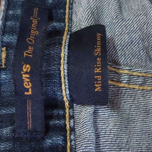Levi's 12 mid rise skinny denim blue jeans - Picture 3 of 4